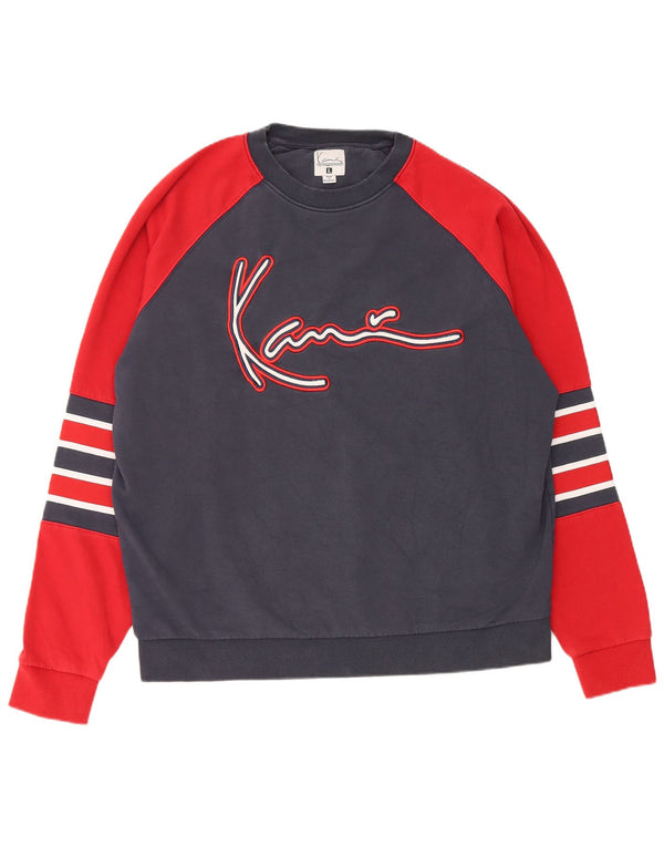 Ανδρικό γραφικό φούτερ Karl Kani Jumper Large Navy Blue Colourblock Βαμβακερό