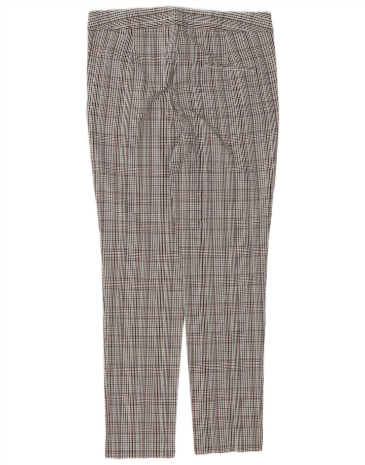 Zara Γυναικείο Slim παντελόνι Chino Μεσαίο W30 L27 Γκρι Check Viscose