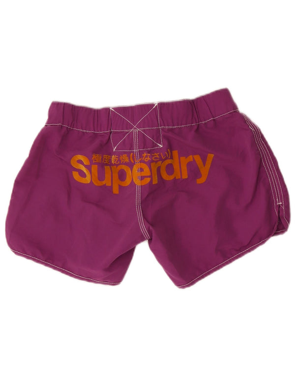 Γυναικείο γραφικό σορτς κολύμβησης Superdry UK 12 μεσαίου πορφυρού πολυεστέρα