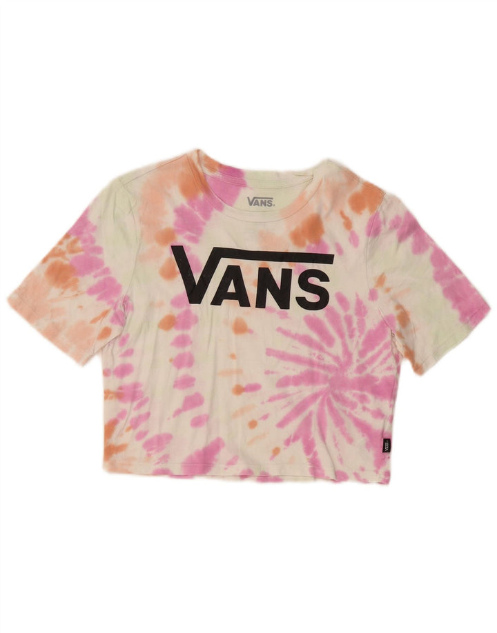 Γυναικείο γραφικό μπλουζάκι VANS Crop Top UK 8 Μικρή πολύχρωμη βαφή γραβάτας