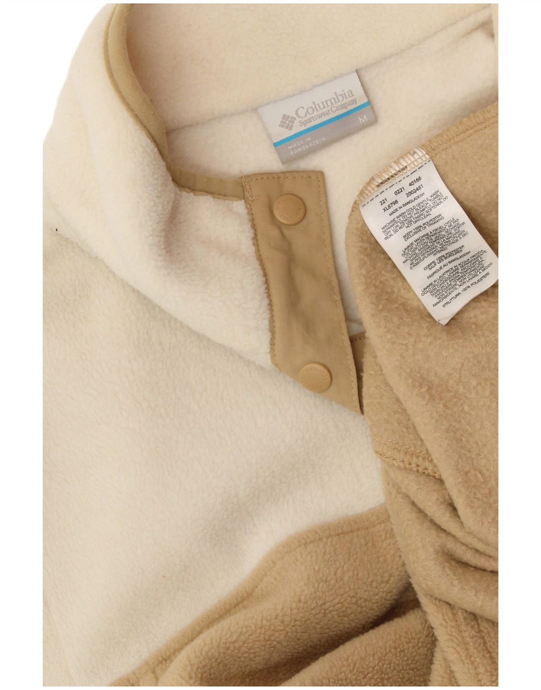 COLUMBIA Γυναικείο Crop Fleece Jumper UK 14 Medium White Colourblock