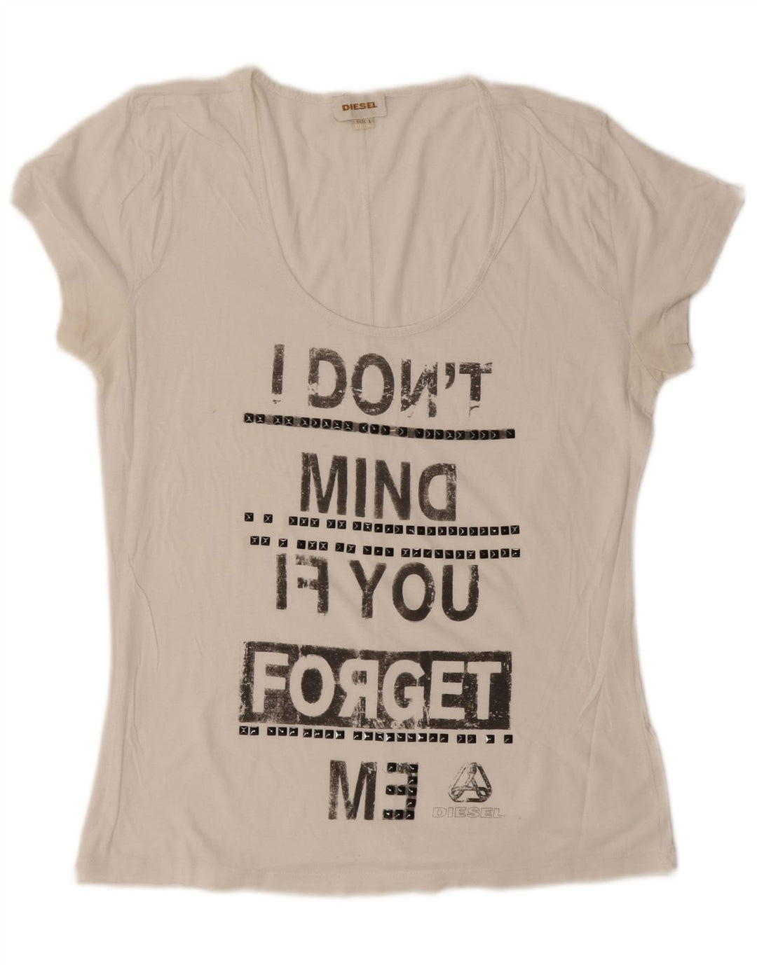 Diesel Γυναικείο γραφικό T-Shirt Top UK 14 Large White