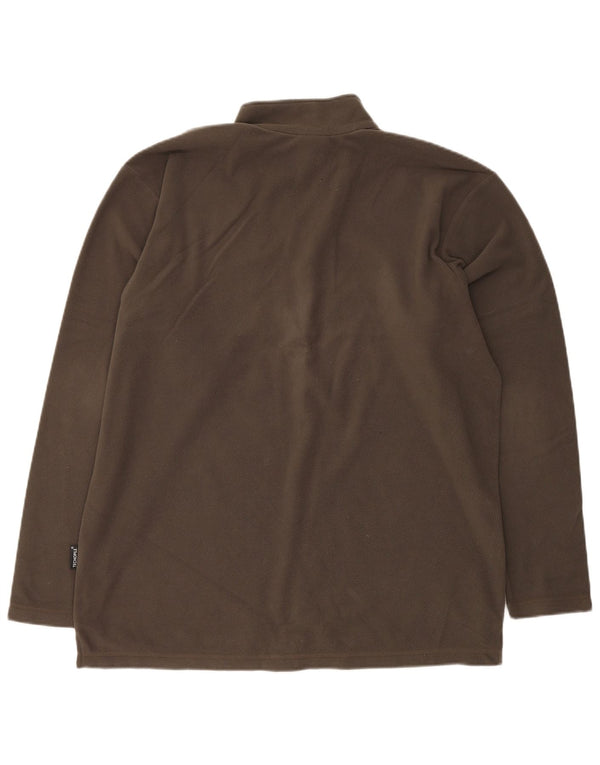 JACK WOLFSKIN Ανδρικό φερμουάρ με φερμουάρ Fleece UK 44 XL Χακί Πολυεστέρας