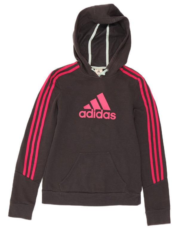 Γυναικείο Adidas Graphic Hoodie Jumper UK 4/6 XS Γκρι βαμβακερό
