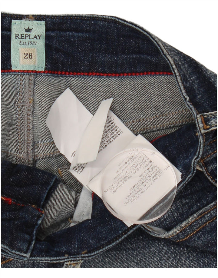 REPLAY Γυναικείο τζιν σορτς W26 Μικρό μπλε βαμβακερό