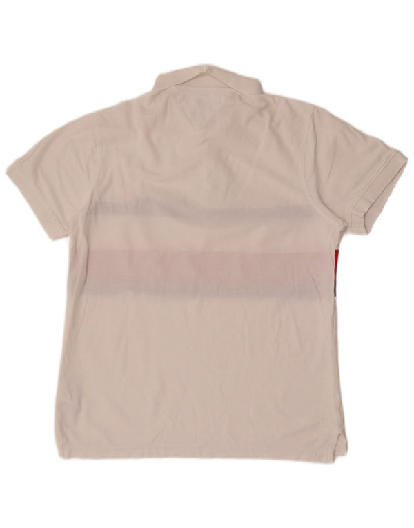 Tommy Hilfiger Ανδρικό πουκάμισο Polo Slim Fit μεγάλο λευκό χρώμα βαμβακερό