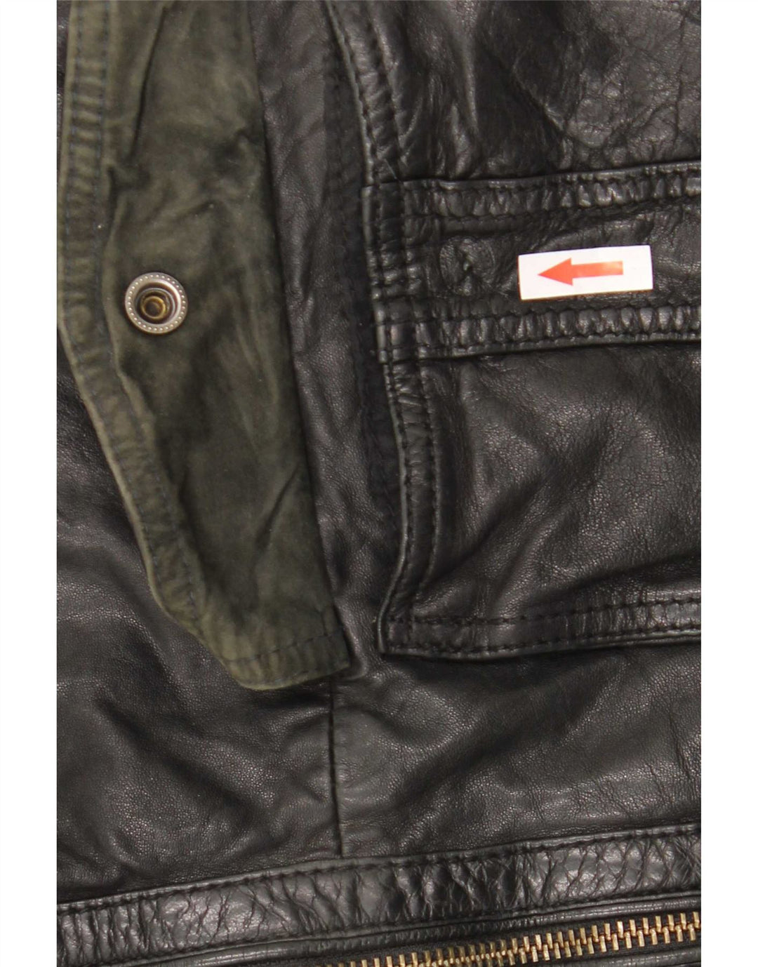 Massimo Dutti Ανδρικό Δερμάτινο Μπουφάν UK 42 XL Μαύρο Sheepskin