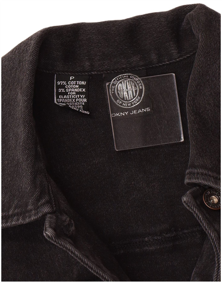 Dkny Γυναικείο Petite Denim Τζιν Μπουφάν UK 6 XS Black Cotton Classic
