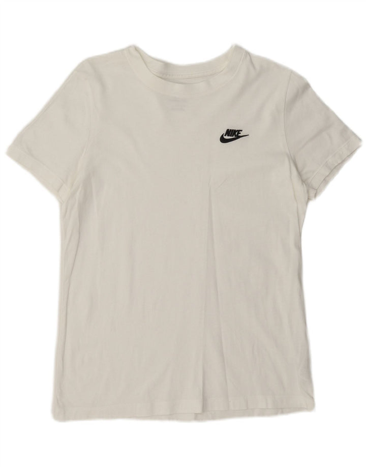 Γυναικείο T-Shirt Nike τοπ βρετανικό 10 μικρό λευκό βαμβακερό