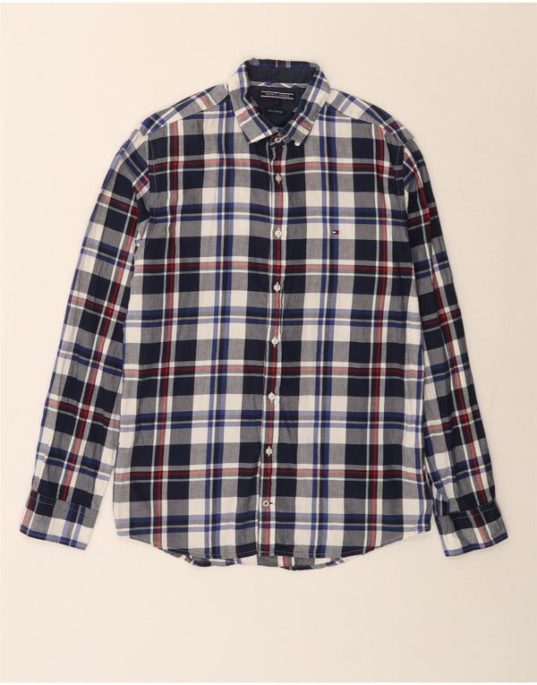 TOMMY HILFIGER Ανδρικό πουκάμισο New York Fit Flannel Large Navy Blue Check
