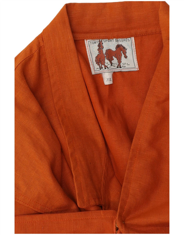 Vintage Γυναικείο Μπουφάν 1 Κουμπί Blazer UK 18 XL Πορτοκαλί