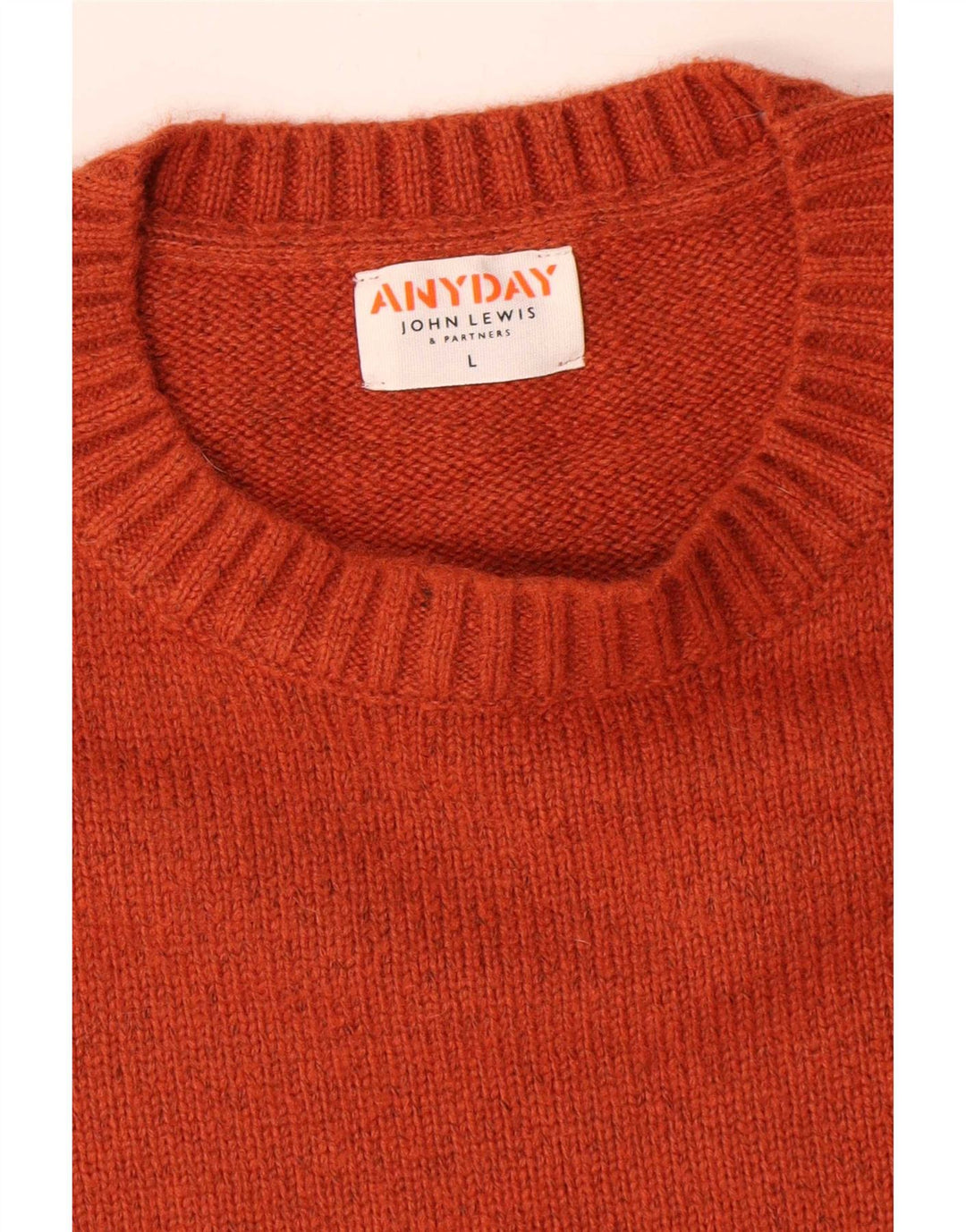 Ανδρικό πουλόβερ John Lewis Crew Neck Jumper μεγάλο πορτοκαλί βαμβακερό