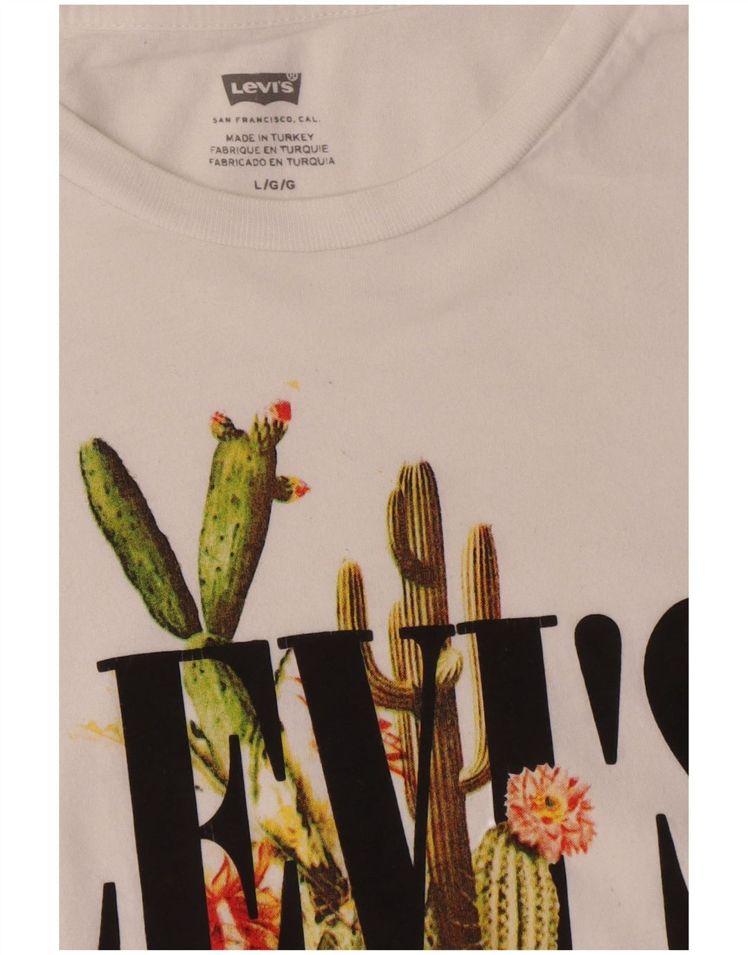 Ανδρικό γραφικό T-Shirt Levi's Top μεγάλο λευκό βαμβακερό