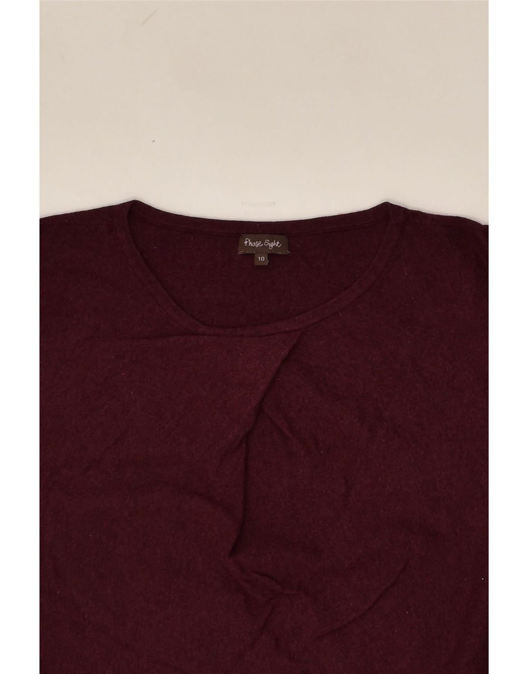 PHASE EIGHT Womens Longline Crew Neck Jumper Sweater UK 10 Small Burgundy | Vintage Phase Eight | Thrift | Second-Hand Phase Eight | Used Clothing | Messina Hembry 
