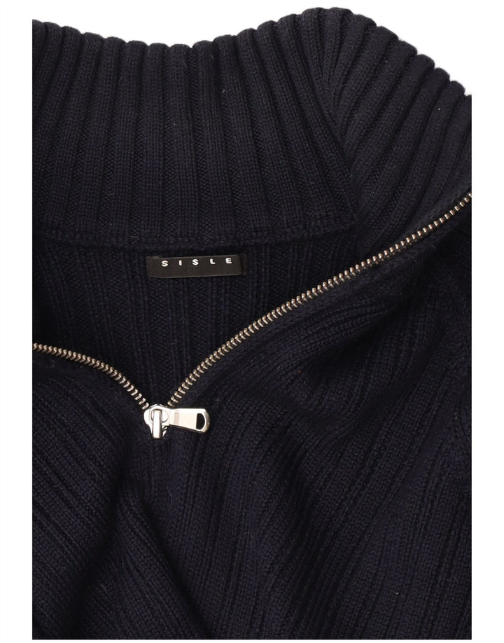 Ανδρικό πουλόβερ με φερμουάρ Sisley, μεγάλο μπλε ναυτικό