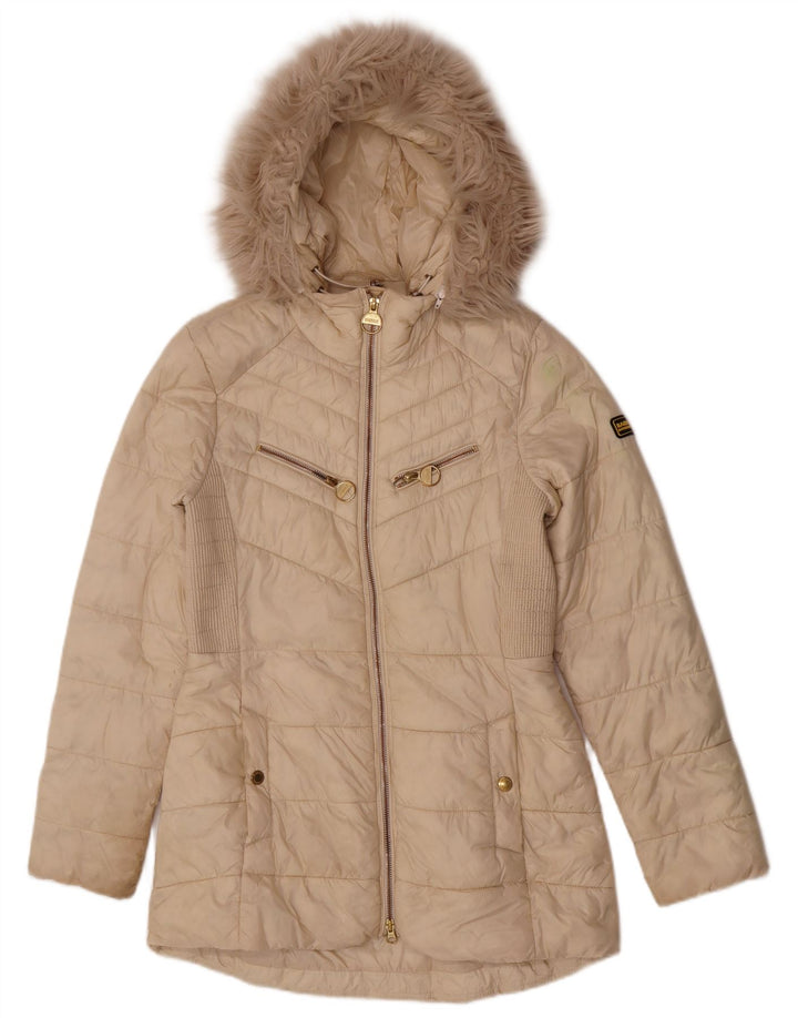 Barbour γυναικείο παλτό με κουκούλα UK 10 Small Beige Polyamide