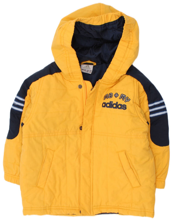 Κίτρινο μπουφάν Adidas Baby Boys με γραφικό επένδυση 18-24 μηνών