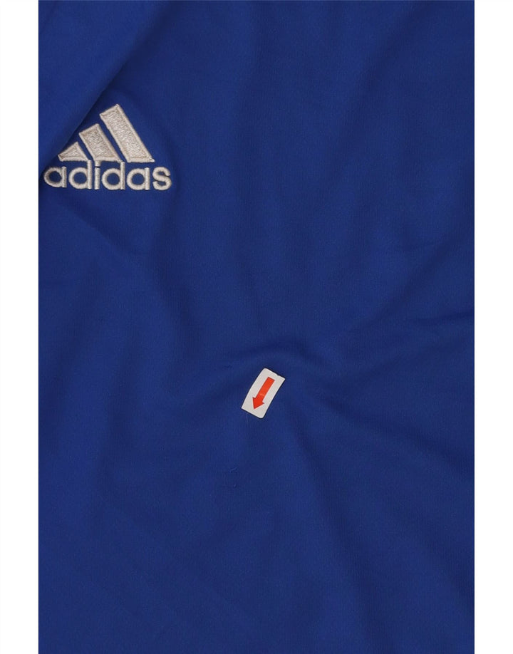 Ανδρικό T-Shirt Climalite ADIDAS Top Large Blue Colorblock Πολυεστέρας
