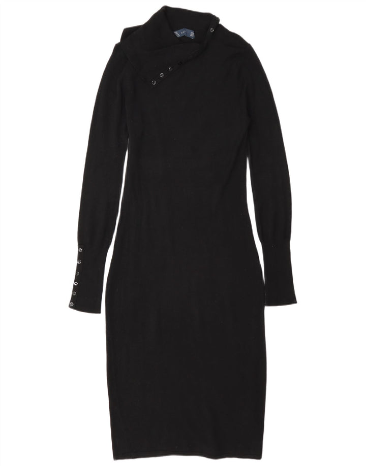 Zara Γυναικείο Bodycon Φόρεμα UK 14 Medium Black Rayon