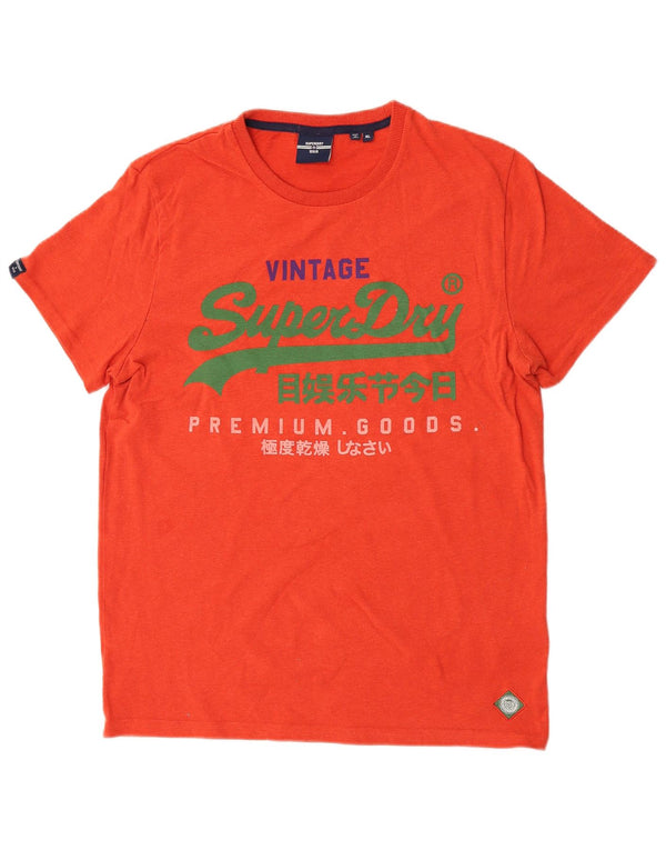Ανδρικό γραφικό T-Shirt Superdry Top XL Πορτοκαλί βαμβακερό