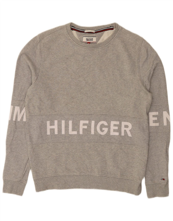 Γραφικό ανδρικό φούτερ Tommy Hilfiger Jumper Μεσαίο γκρι βαμβακερό
