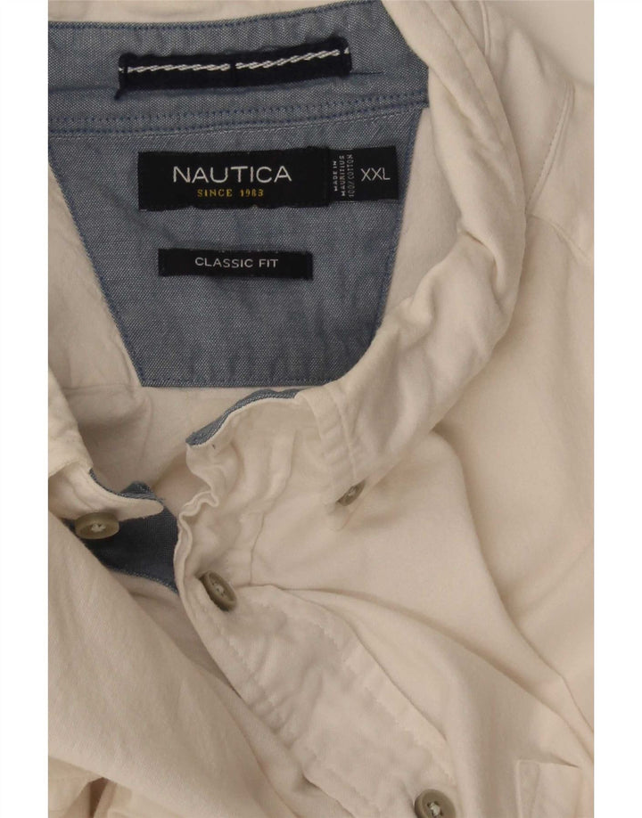 Nautica Ανδρικό πουκάμισο Classic Fit 2XL Λευκό βαμβακερό
