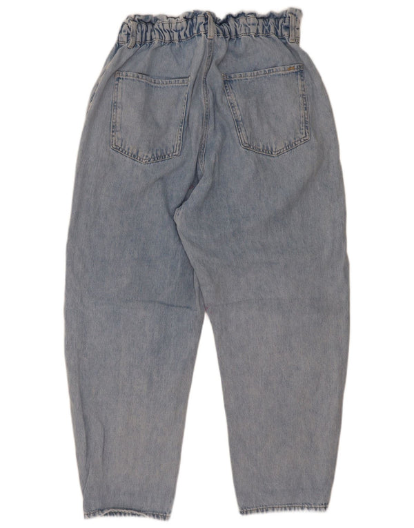 Zara Womens Crop High Waist Tapered Jeans EU 42 Large W32 L26 Blue Cotton