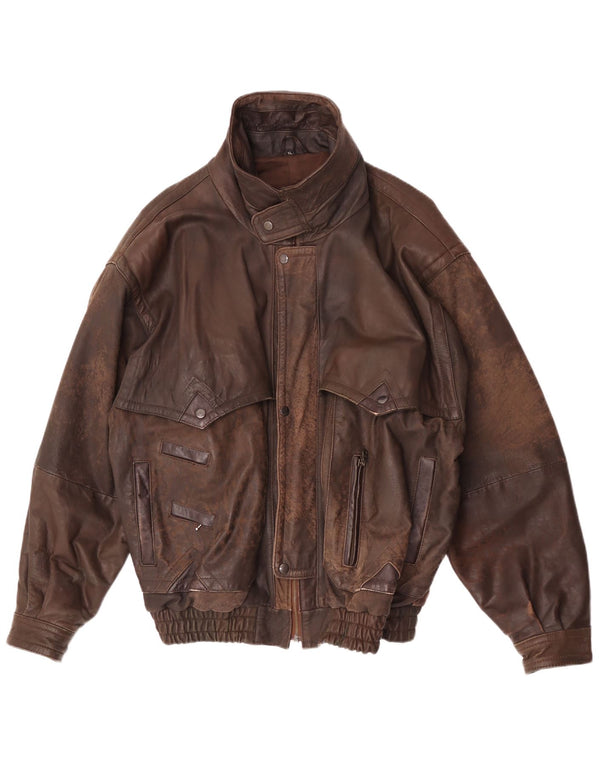 Vintage Ανδρικό Δερμάτινο Μπουφάν UK 42 XL Καφέ