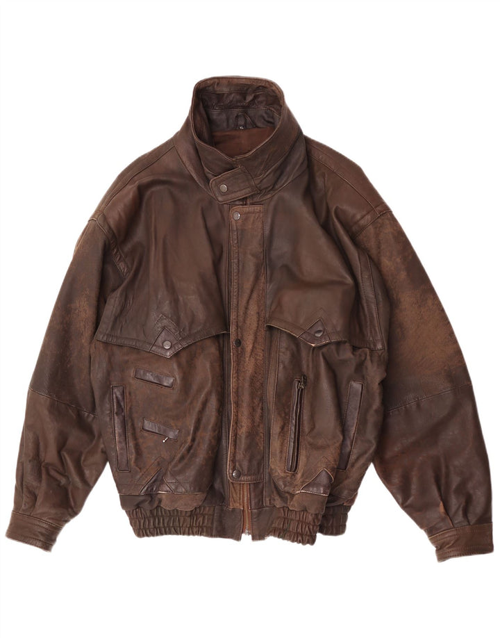 Vintage Ανδρικό Δερμάτινο Μπουφάν UK 42 XL Καφέ