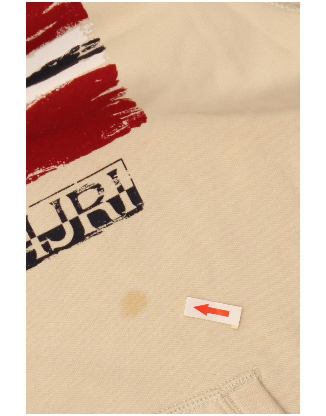 NAPAPIJRI Boys Graphic Hoodie Jumper 13-14 ετών Μπεζ βαμβακερό