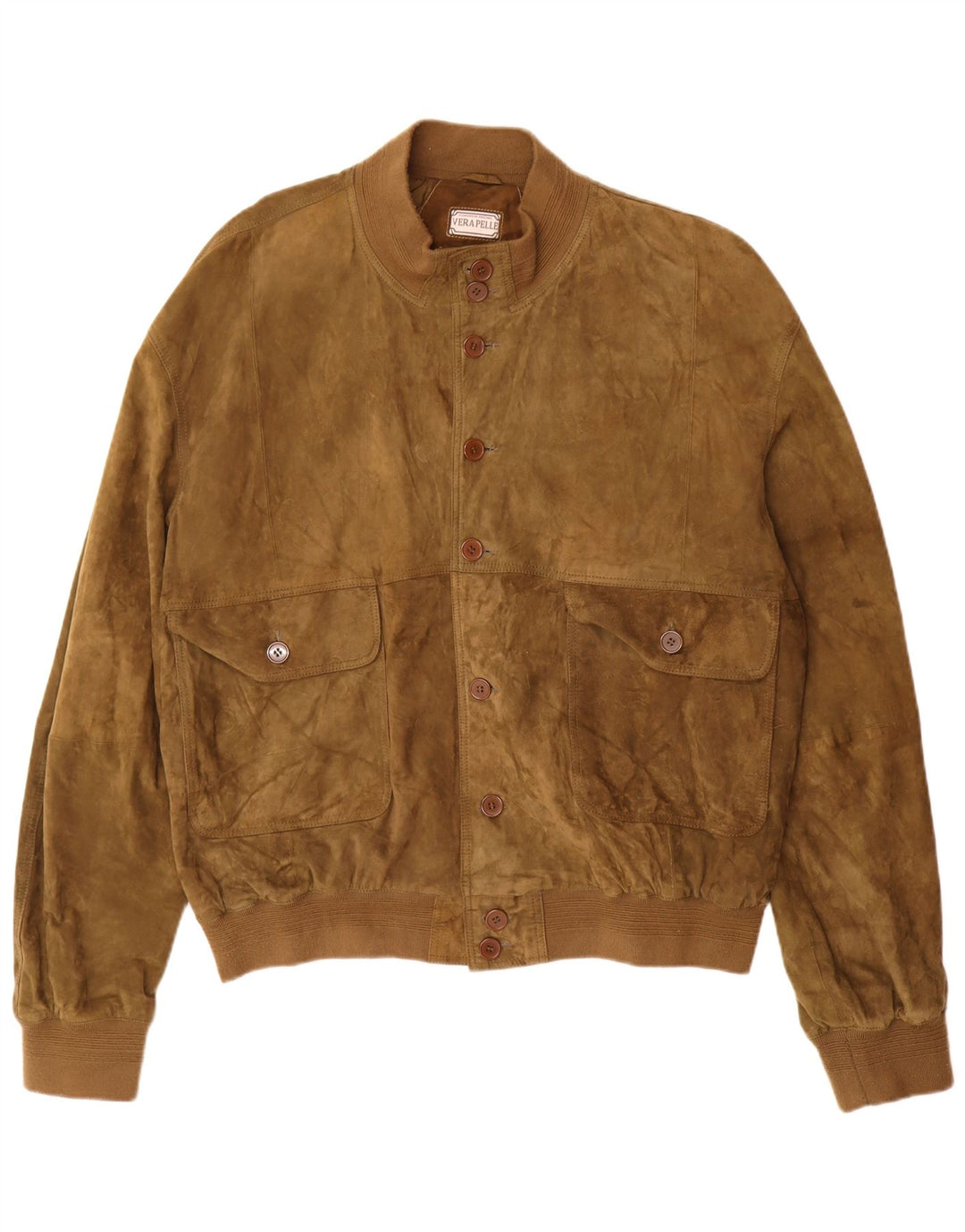 Vintage Ανδρικό Suede Jacket UK 42 XL Χακί Δερμάτινο