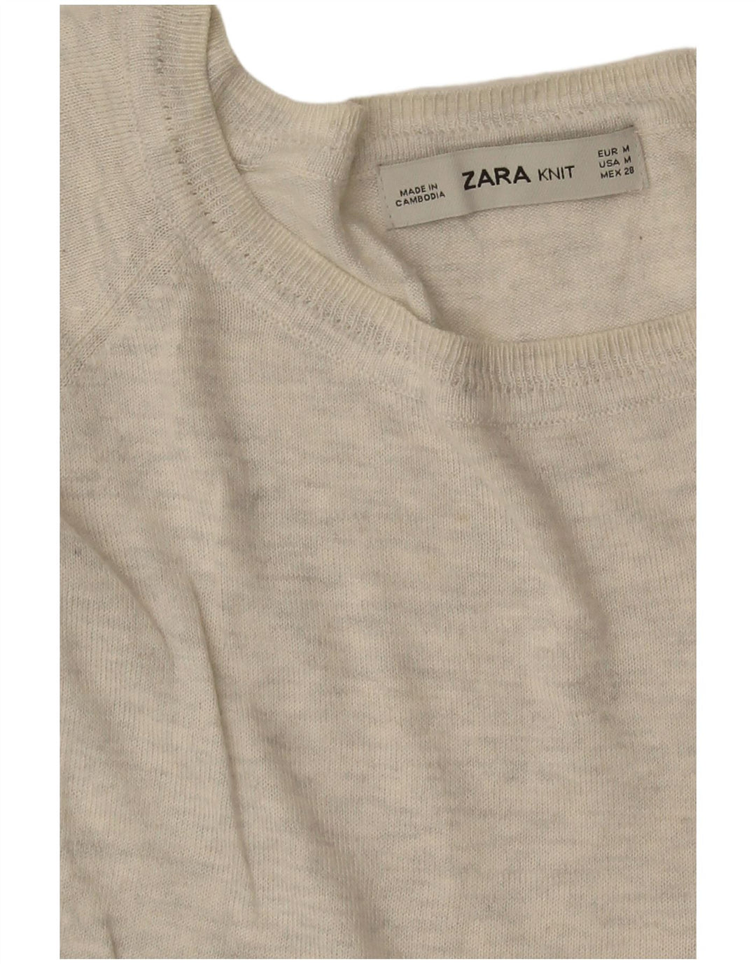 Zara Γυναικείο πουλόβερ με λαιμόκοψη UK 14 Medium Grey