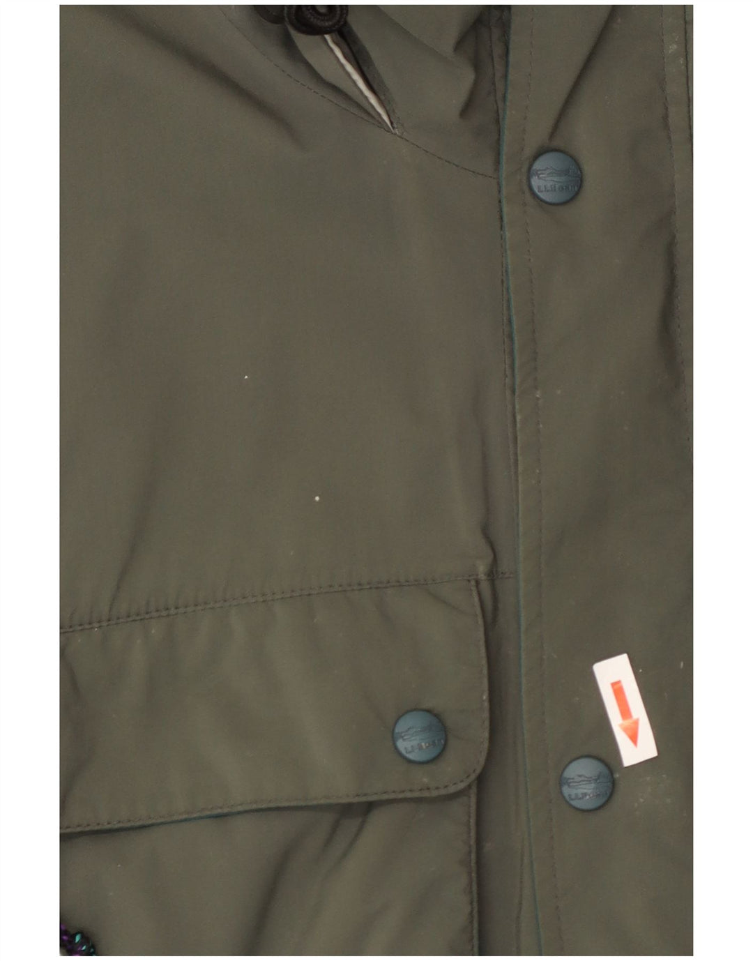 L.L.Bean Mens Hooded Utility Jacket UK 40 Large Khaki Nylon