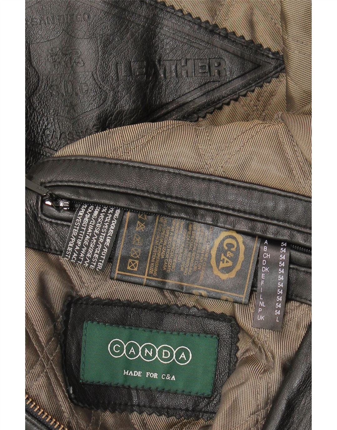 Canda Ανδρικό Δερμάτινο Μπουφάν UK 40 Large Μαύρο Δερμάτινο