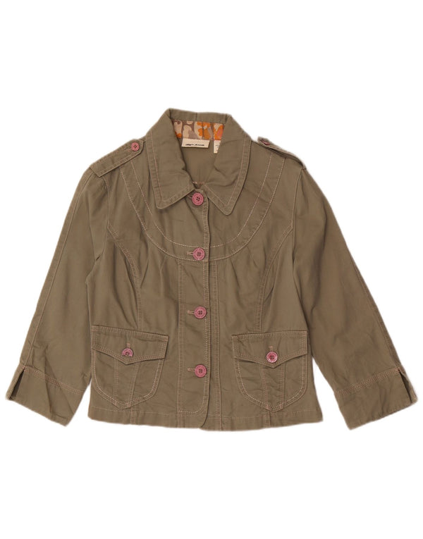 DKNY Γυναικείο 3/4 μανίκι Military Jacket UK 14 Medium Khaki Cotton