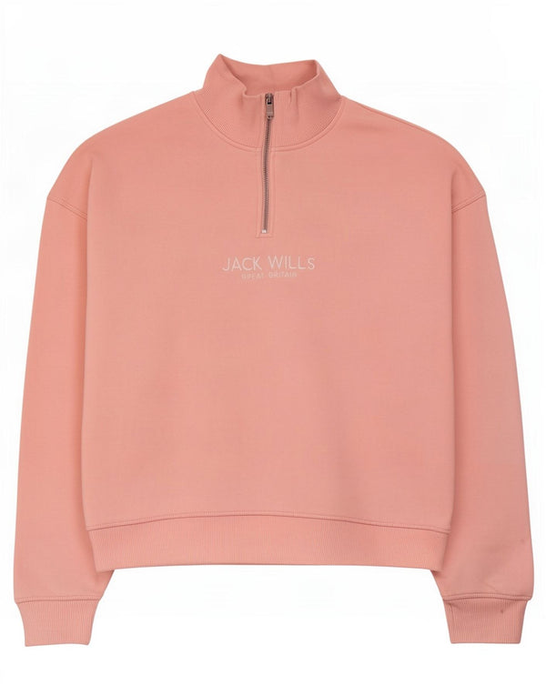 Jack Wills Γυναικείο Γραφικό Φούτερ Jumper UK 12 Medium Pink