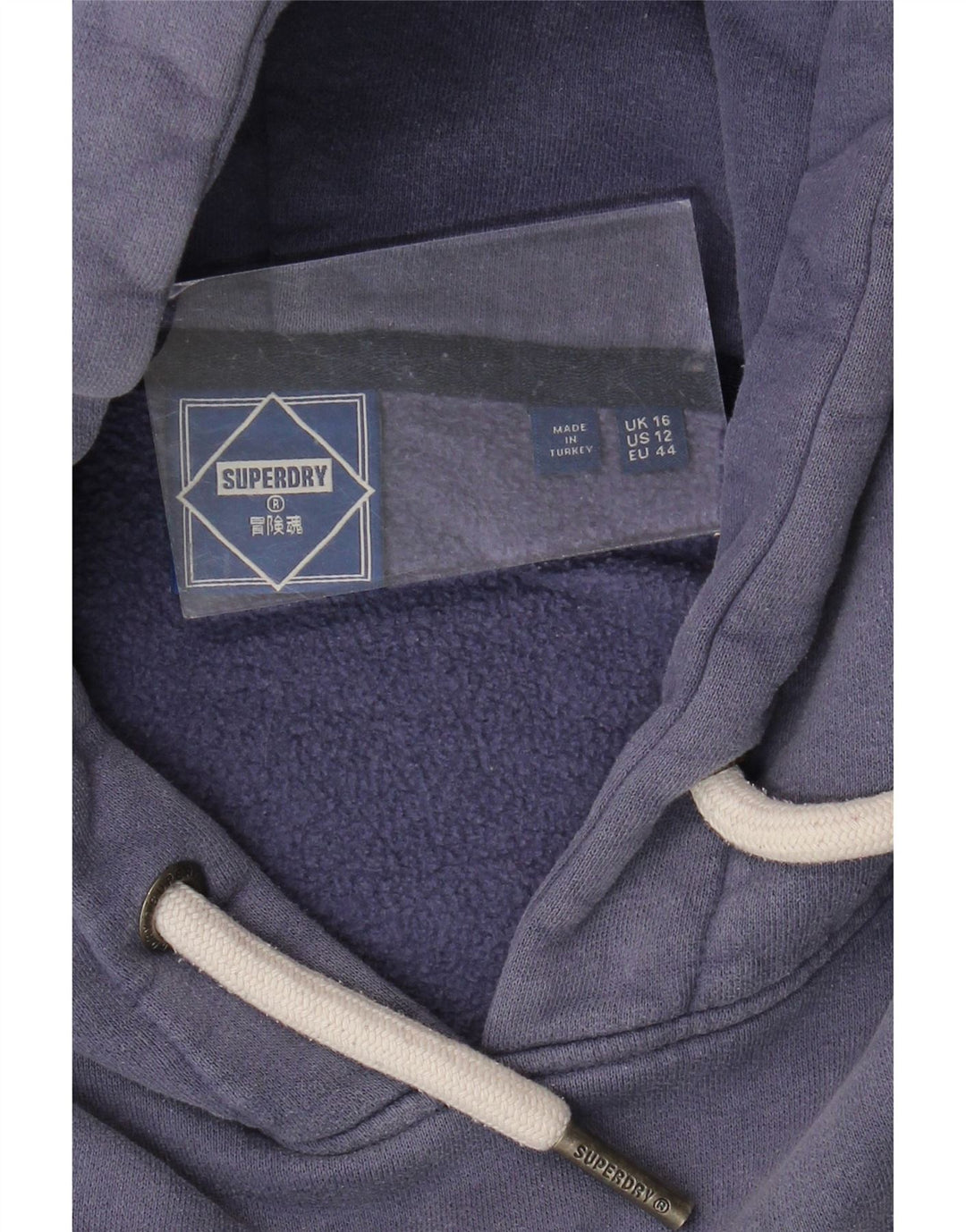 Γυναικείο γραφικό κουκούλα SUPERDRY UK 16 Large Navy Blue Colourblock