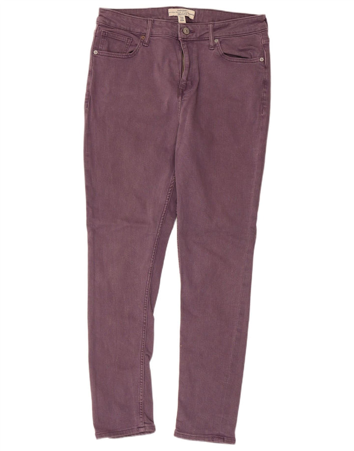 WHITE STUFF Γυναικεία Ψηλόμεση Skinny Jeans UK 14 Large W32 L28 Purple
