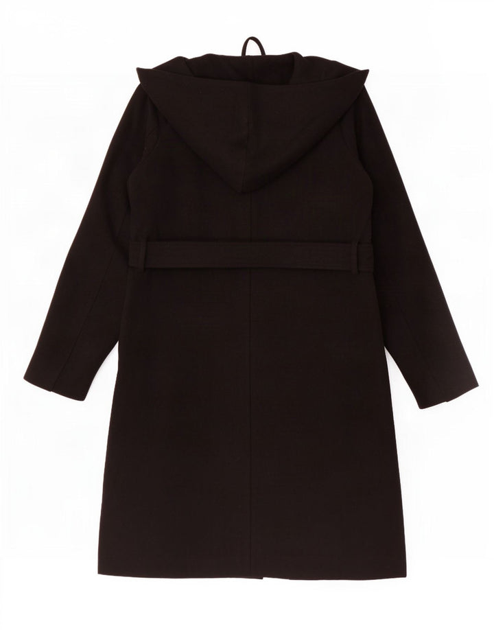 Zara Γυναικείο πανωφόρι με κουκούλα UK 14 Medium Black Polyester