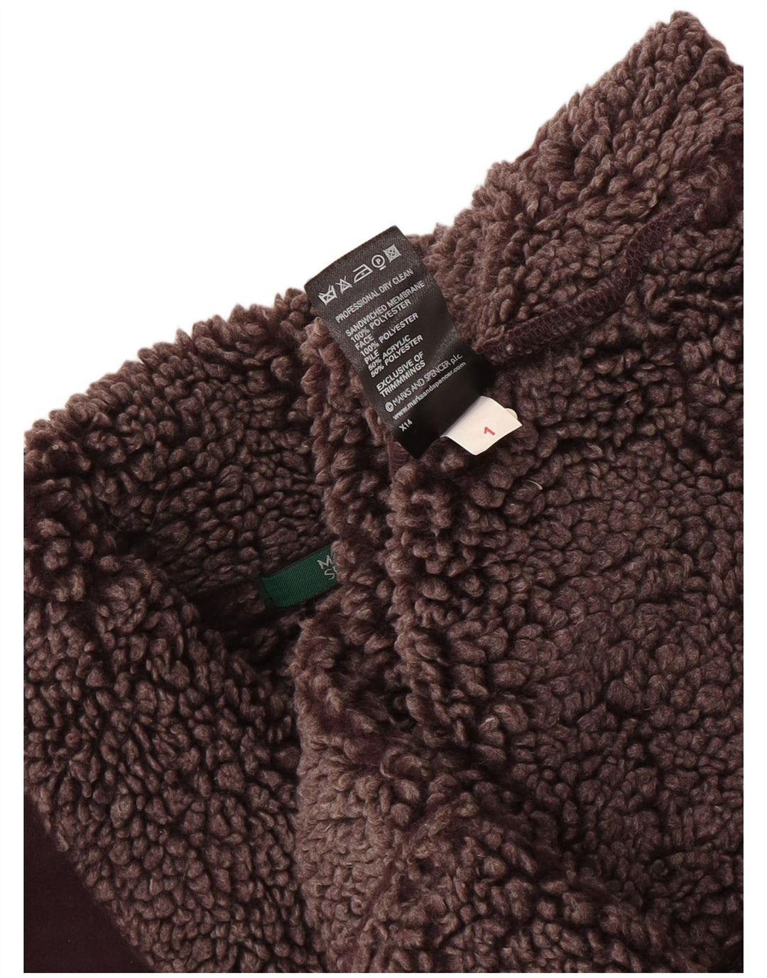 Marks & Spencer Womens Sherpa Gilet UK 12 Medium Burgundy Polyester