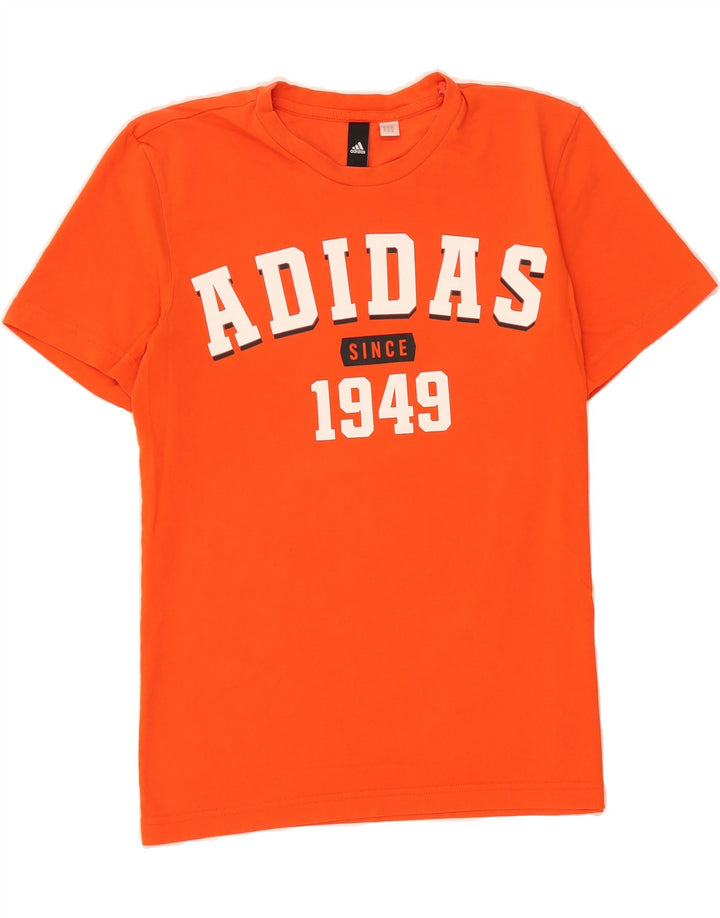 ADIDAS Mens Graphic T-Shirt Top Small Orange Vintage Adidas and Second-Hand Adidas from Messina Hembry 
