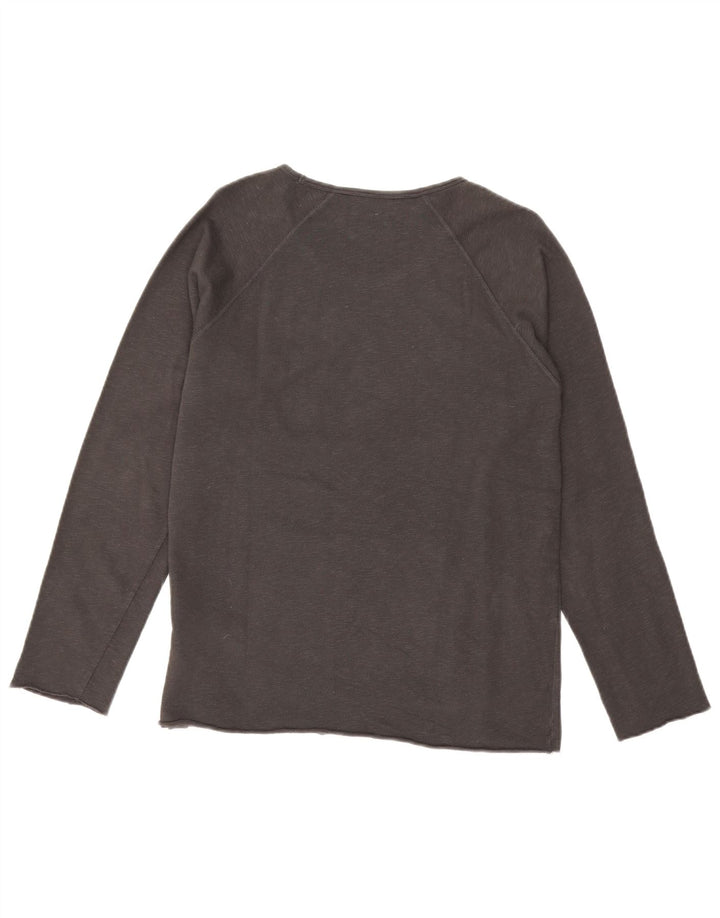 ZARA Womens Graphic Sweatshirt Jumper UK 14 Medium Grey Cotton