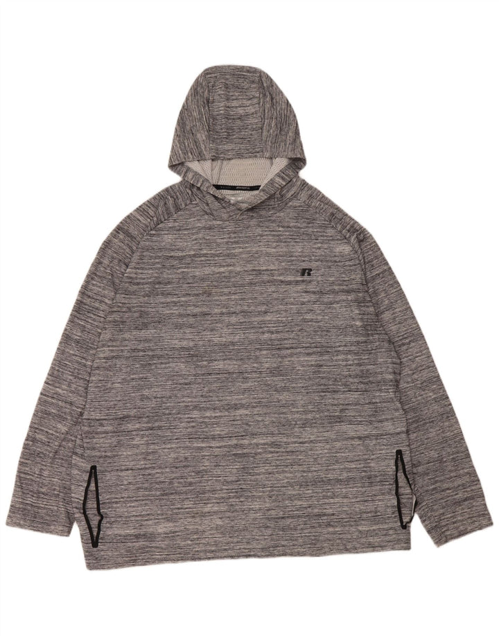 Russell Sports Mens Hoodie Jumper 3XL Polyester με γκρι φλύκταινες