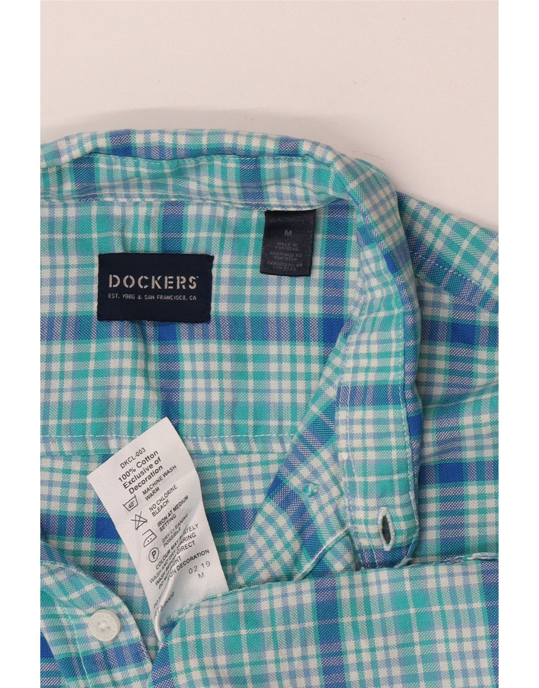 Ανδρικό πουκάμισο Dockers με μεσαίο τιρκουάζ βαμβάκι