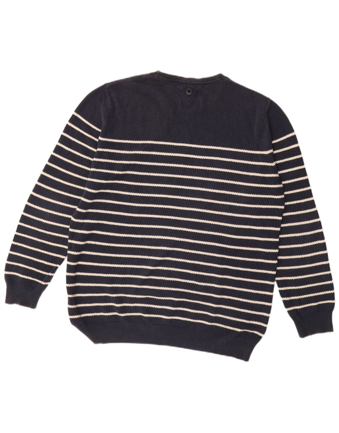 BARBOUR Ανδρικό πουλόβερ με λαιμόκοψη, μεσαίο μπλε ναυτικό βαμβακερό ριγέ