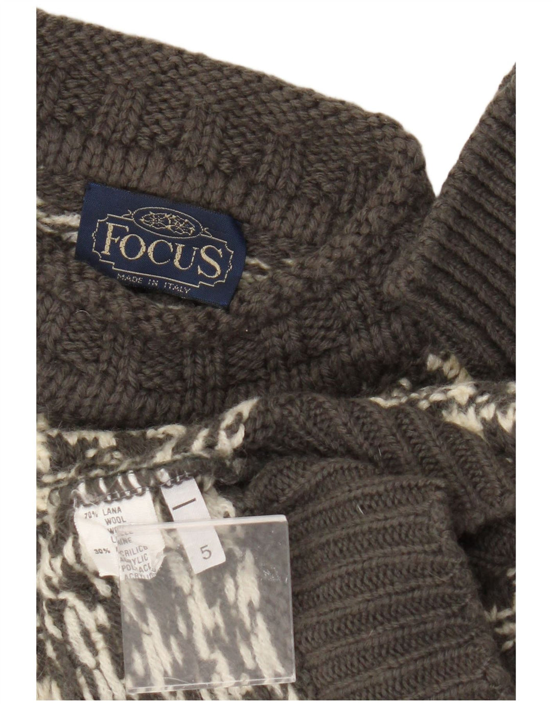 Vintage Ανδρικό πουλόβερ με λαιμόκοψη XS Γκρι μαλλί Houndstooth