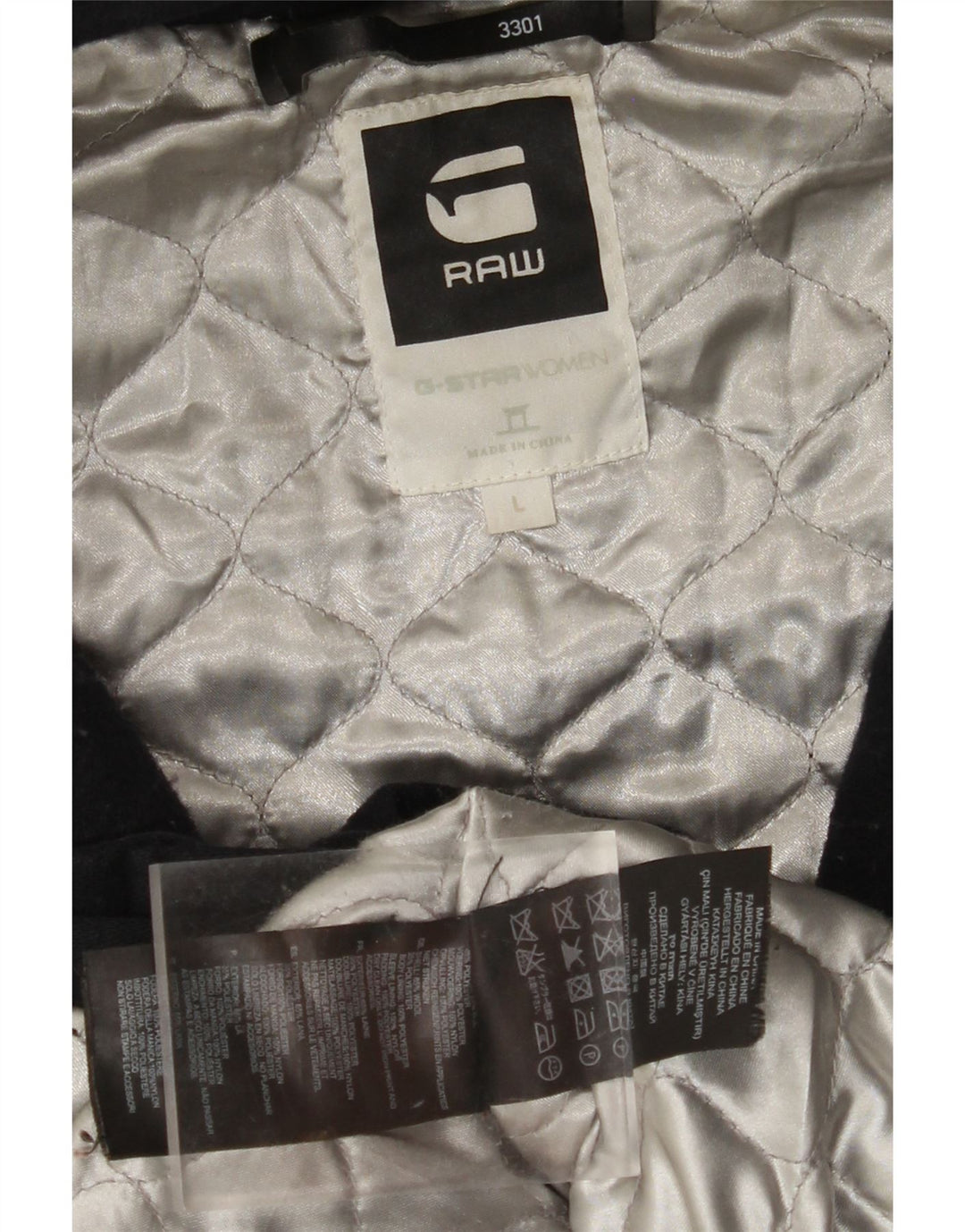 Γυναικείο μπουφάν G-Star 3301 με κουκούλα αντιανεμικό UK 16 Large Navy Blue Wool