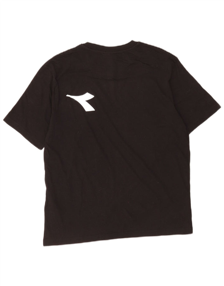 Diadora Ανδρικό γραφικό T-Shirt Top Μικρό μαύρο βαμβακερό