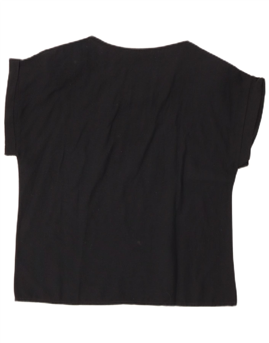 VINTAGE Γυναικεία Μπλούζα Τοπ IT 44 Μεσαίο Μαύρο Floral Βαμβακερό