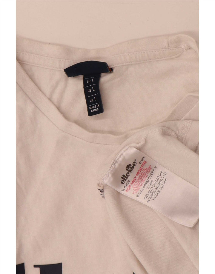 Ανδρικό γραφικό μπλουζάκι Ellesse Top μεγάλο λευκό βαμβακερό